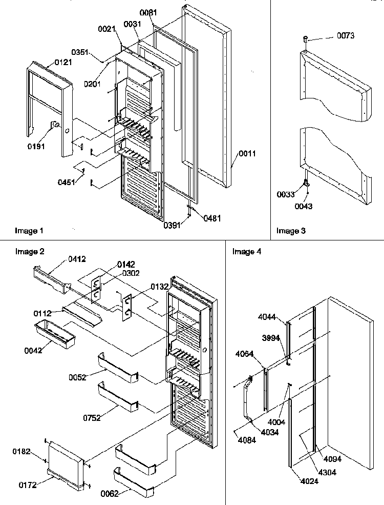Refrigerator Door Diagram and Parts List for SRD22S5L-P1190304WL  Amana Refrigerator