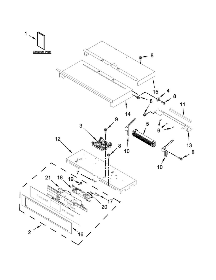 Control Panel Parts Diagram and Parts List for JJW2727DS01  Jenn-Air Wall Oven