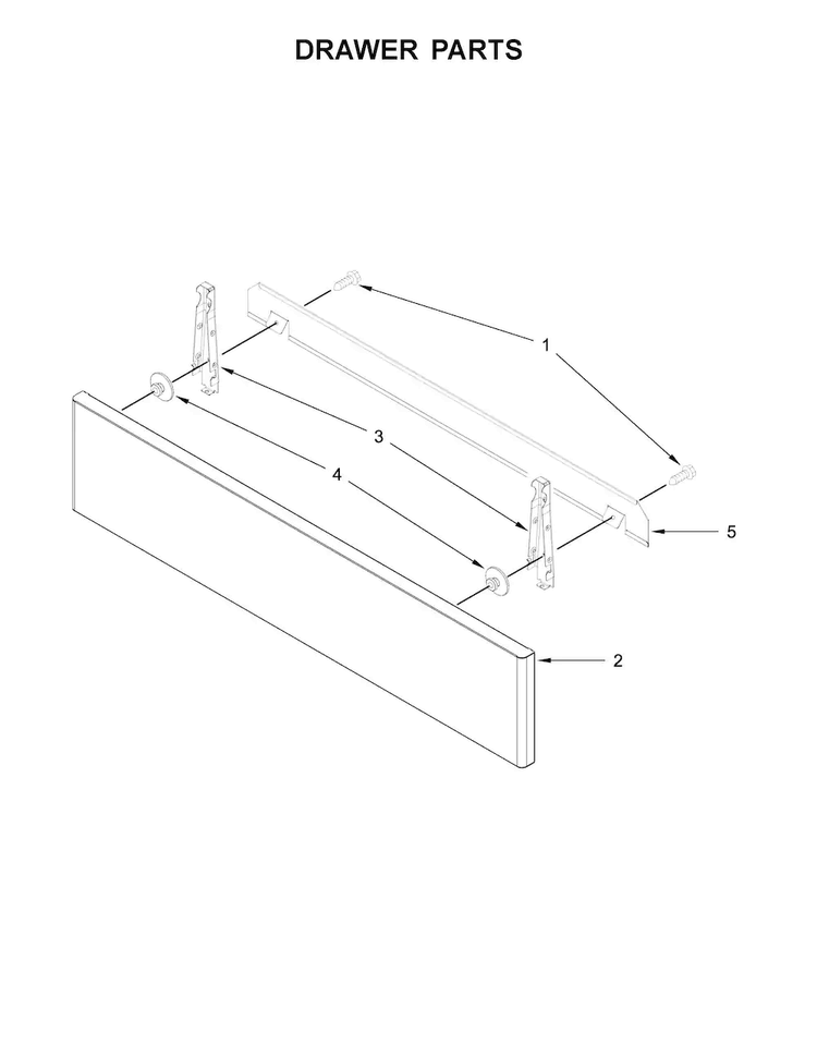 Drawer Parts Diagram and Parts List for JES1750EB0  Jenn-Air Range