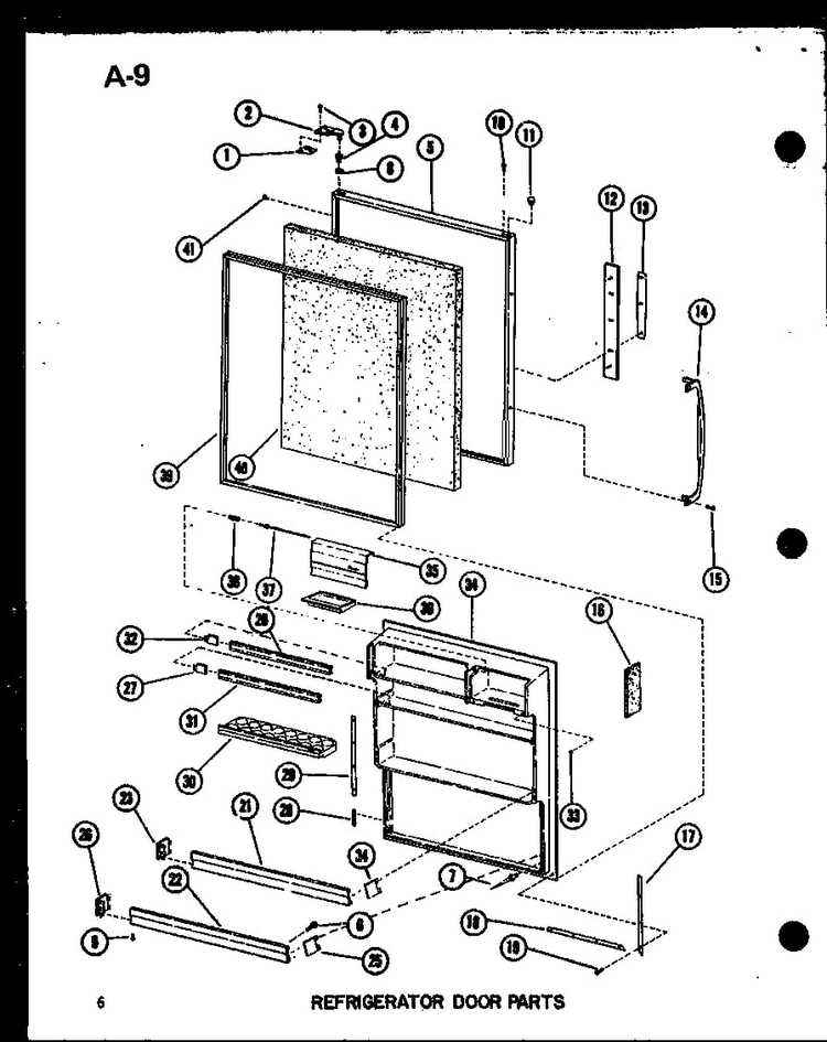 Refrigerator Door Parts Diagram and Parts List for BKI-20E-L-P74702-7WL  Amana Refrigerator