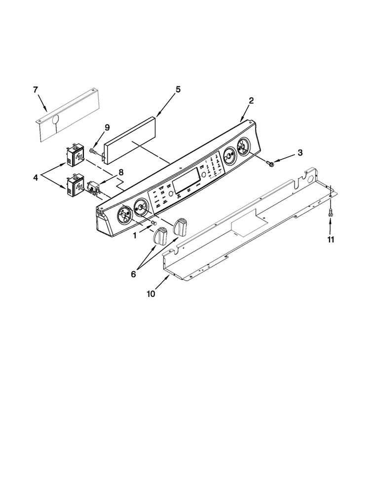 Control Panel Parts Diagram and Parts List for JES9900BCB20  Jenn-Air Range