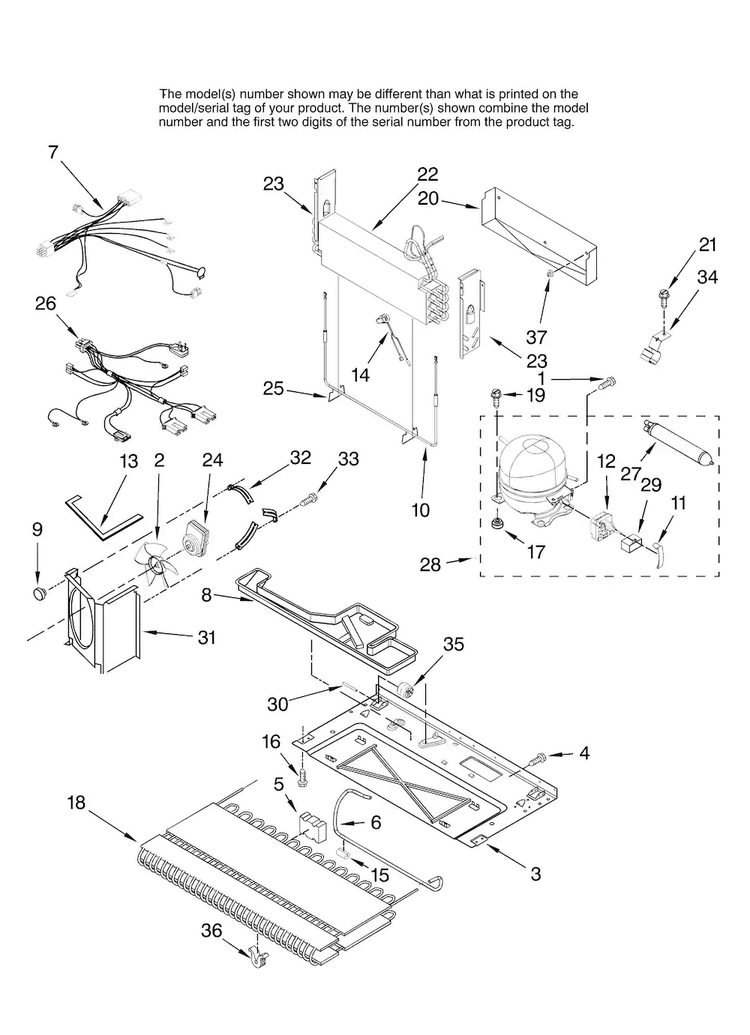 Unit Parts Diagram and Parts List for MBL2556KES12  Maytag Refrigerator
