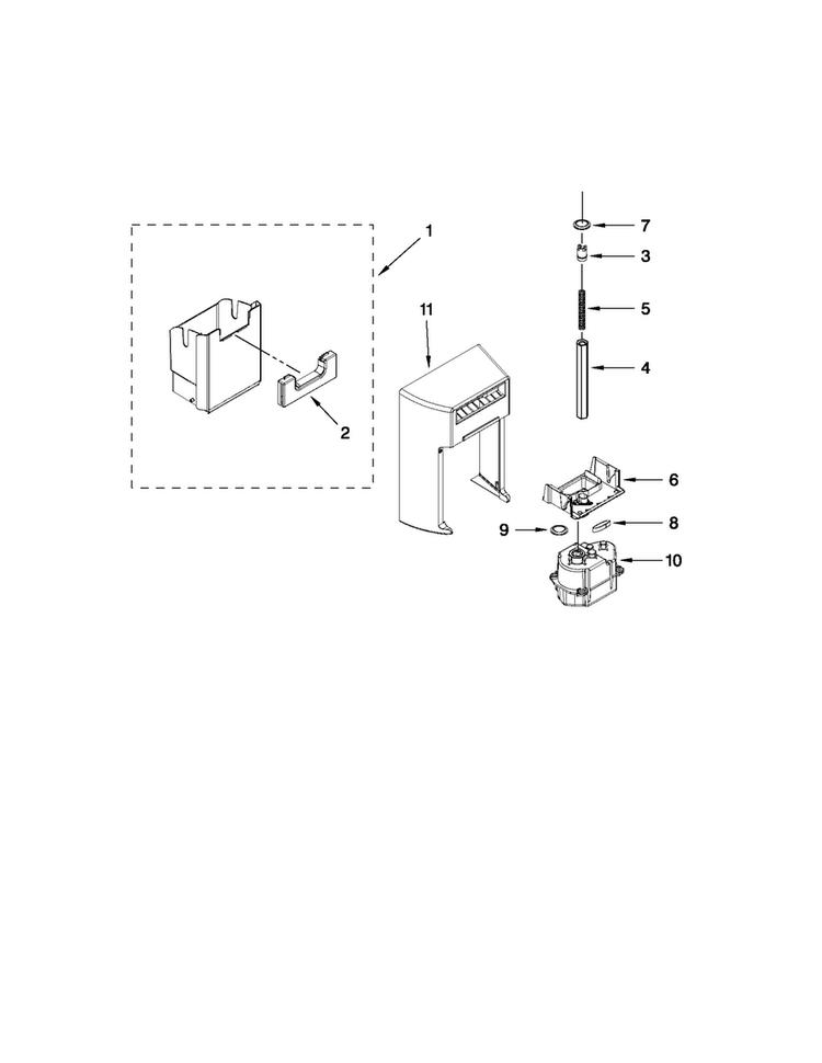 Motor And Ice Container Parts Diagram and Parts List for MSB27C2XAB00  Maytag Refrigerator