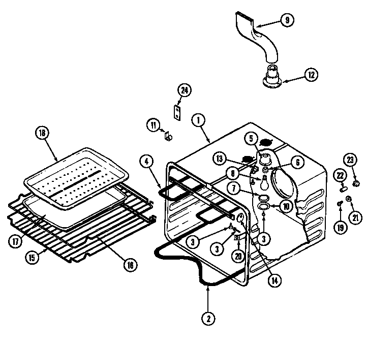 Oven Diagram and Parts List for SVD8310SD  Jenn-Air Range