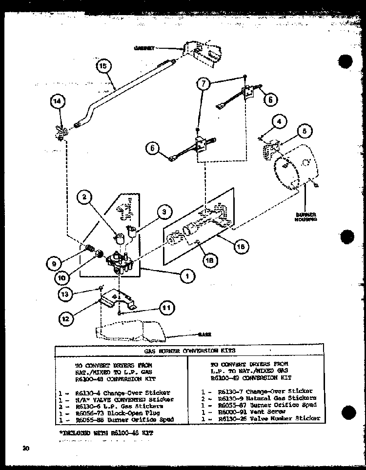 Section 8 Diagram and Parts List for LG2911 P7804804W Amana Dryer