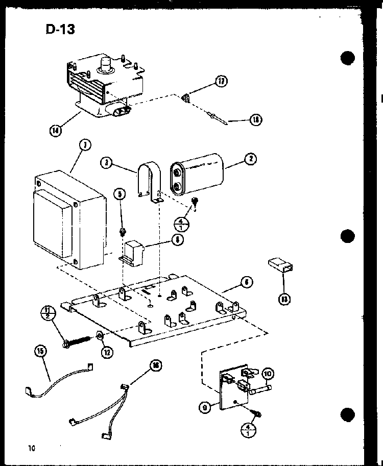 Magnetron Diagram and Parts List for CRRL-700 P76381-1M Amana Microwave