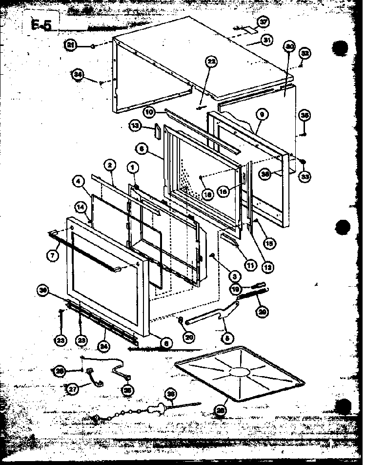 Cabinet Diagram and Parts List for RL6-10 P76382-2M Amana Microwave