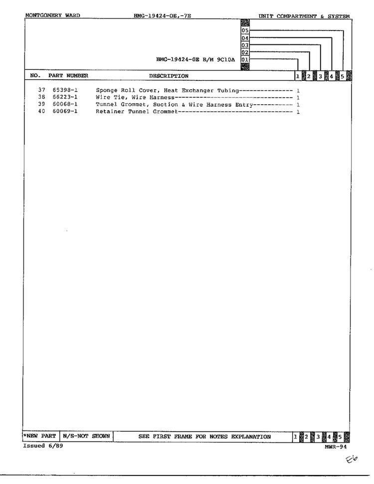 Unit Compartment And System Page 3 Diagram and Parts List for 19424E  Admiral Refrigerator