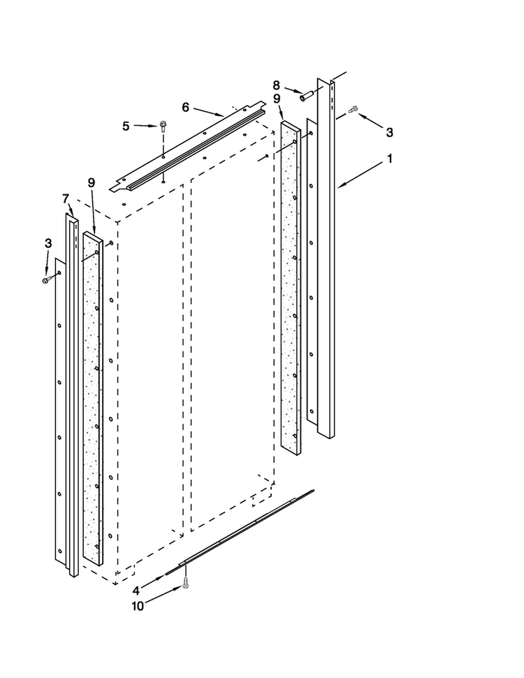 Cabinet Trim Parts Diagram and Parts List for JS48CXDBDB13  Jenn-Air Refrigerator