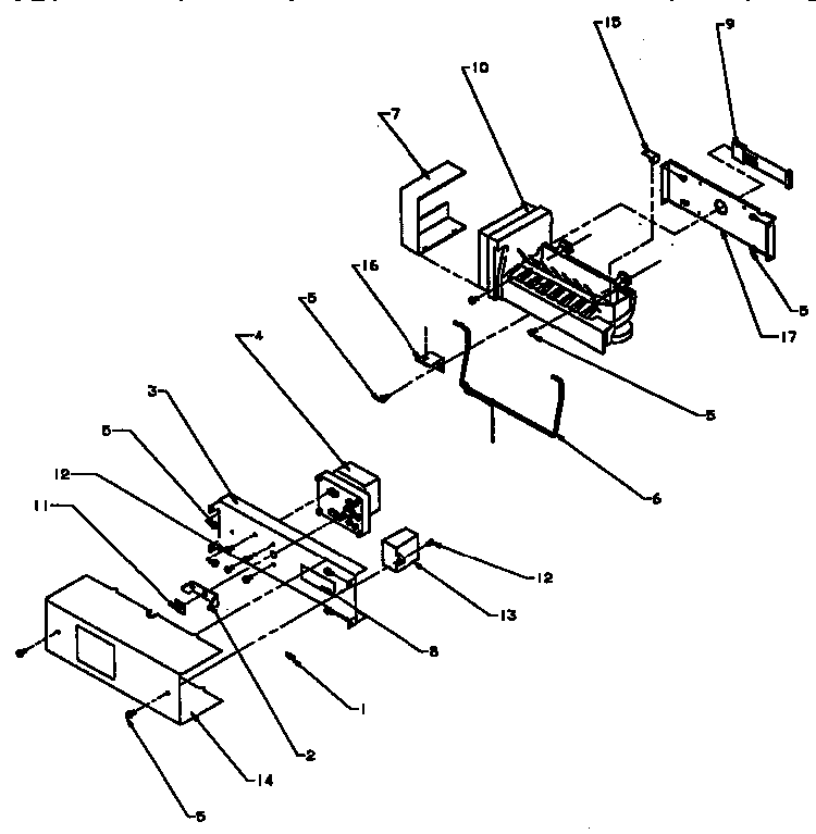 Icemaker Diagram and Parts List for SXD25A-P1162436W  Amana Refrigerator