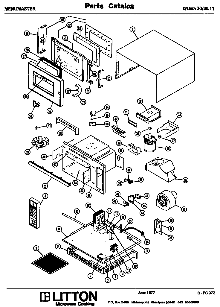 Replacement Parts Diagram and Parts List for 70 2011 Amana Microwave