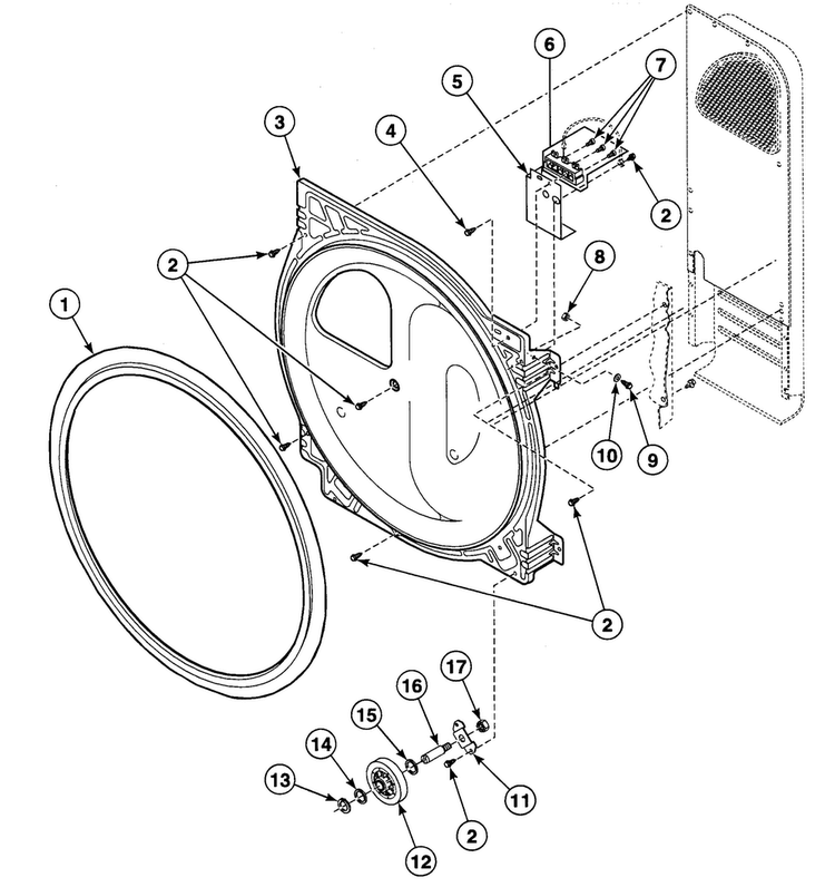Roller Assy Diagram and Parts List for SDEZ07LF1500  Speed Queen Dryer