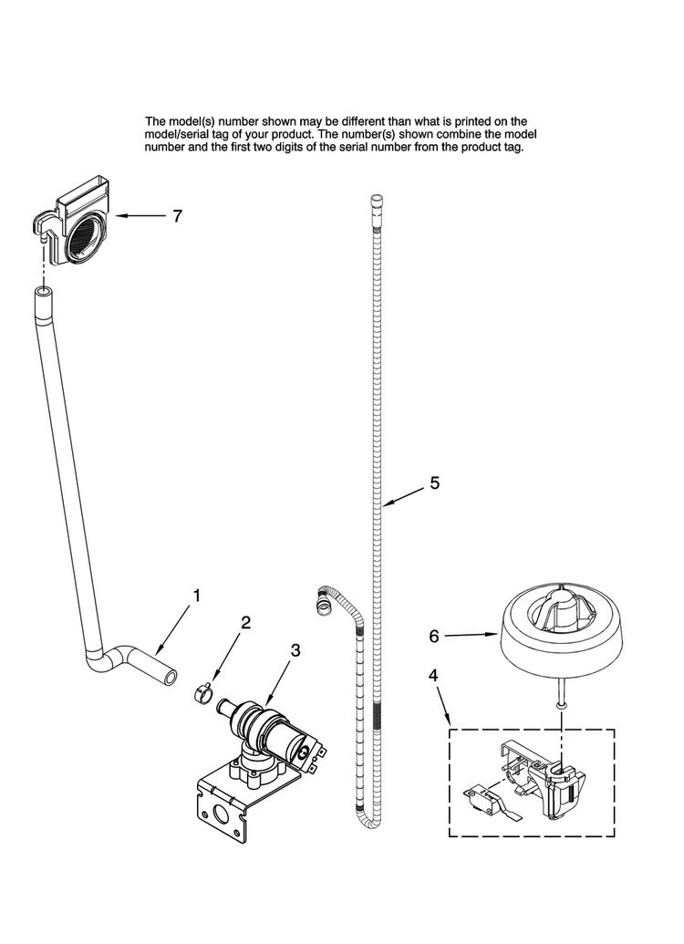 Fill And Overfill Parts Diagram and Parts List for MDB8851AWS45  Maytag Dishwasher