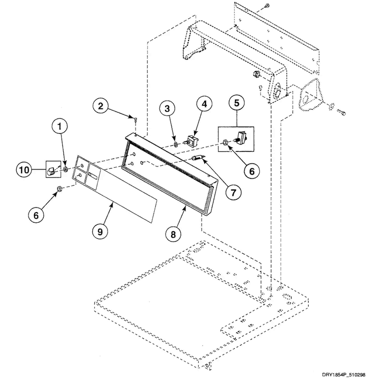 Controls Assy Diagram and Parts List for SDE007WF  Speed Queen Dryer