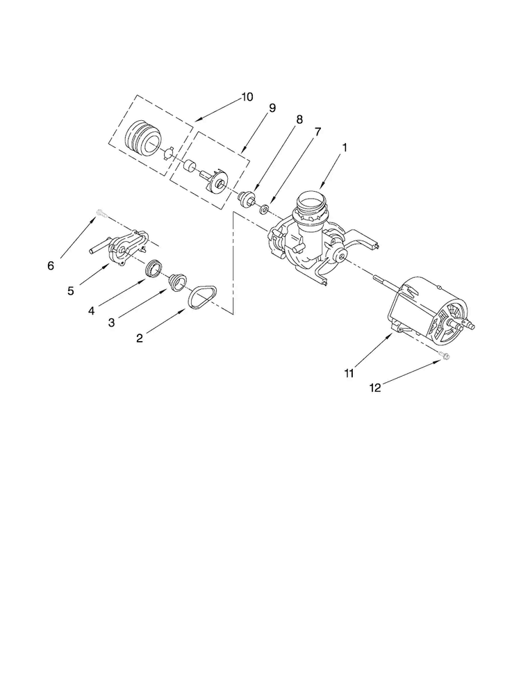 Pump And Motor Parts Diagram and Parts List for CDB4000AWB0  Magic Chef Dishwasher