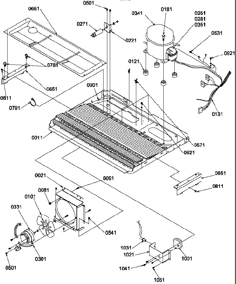 Machine Compartment Diagram and Parts List for SRD522TW-P1313301WW  Amana Refrigerator
