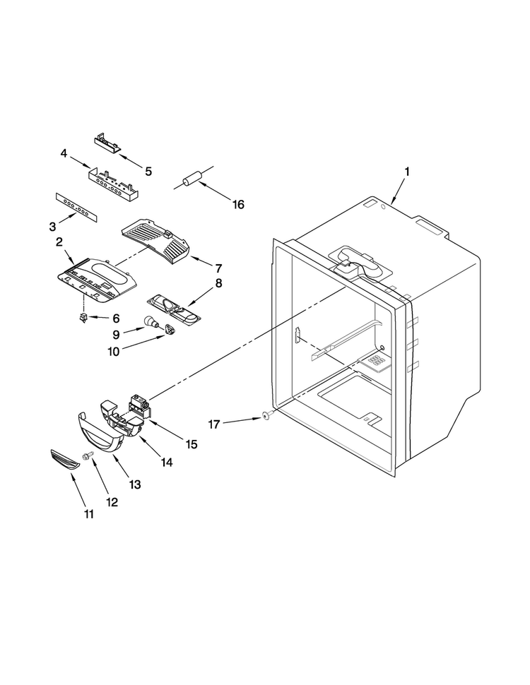 Refrigerator Liner Parts Diagram and Parts List for ABB1922FEQ3  Amana Refrigerator