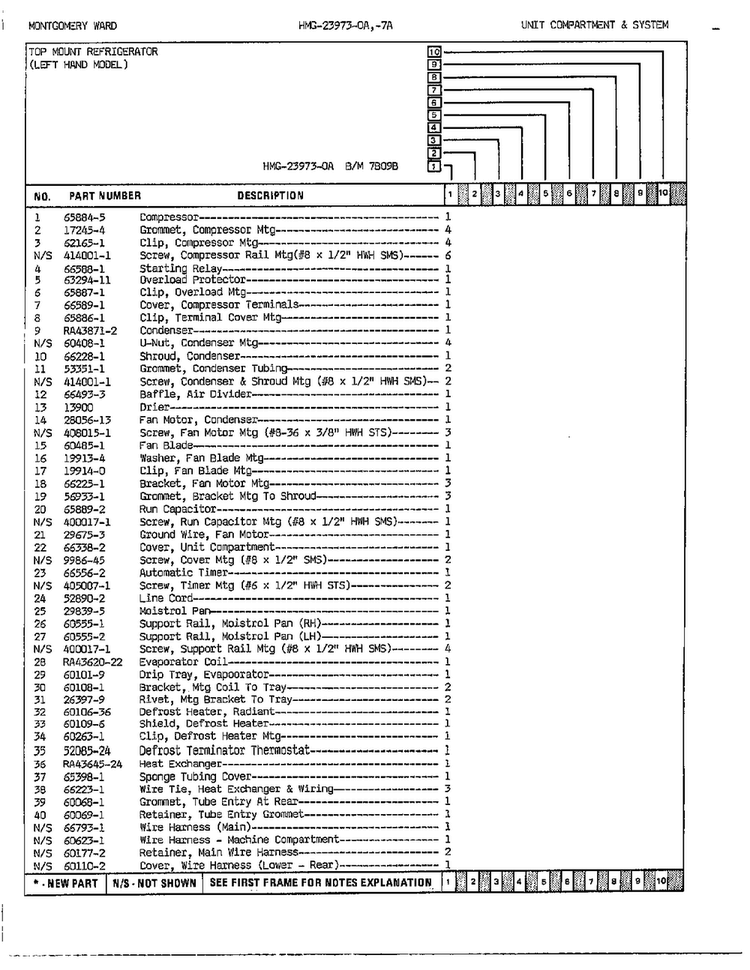 Unit Compartment And System Page 2 Diagram and Parts List for 23973A  Admiral Refrigerator