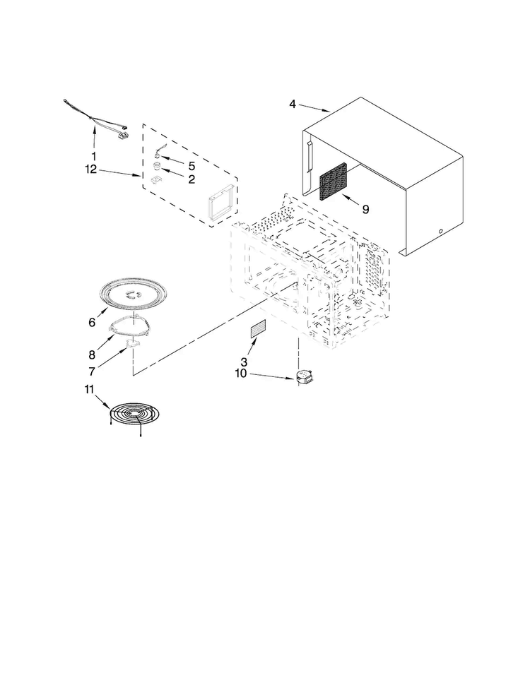 Microwave Oven Cavity Parts Diagram and Parts List for JMC9158BAS13  Jenn-Air Microwave