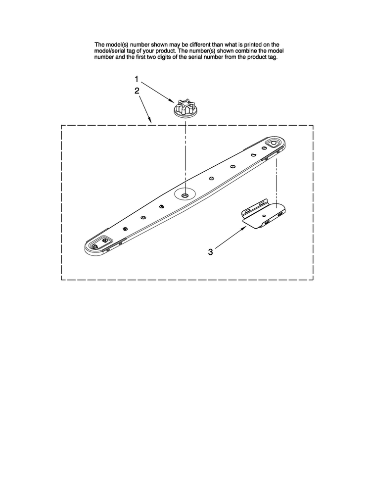 Lower Washarm Parts Diagram and Parts List for MDBH968AWS1  Maytag Dishwasher
