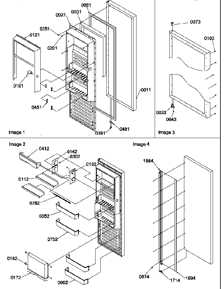 Refrigerator Door Diagram and Parts List for SRD526TW-P1313401WW  Amana Refrigerator