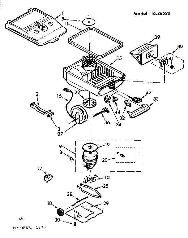 Base Assembly Diagram and Parts List for 11626520  Kenmore Filters & Accessories