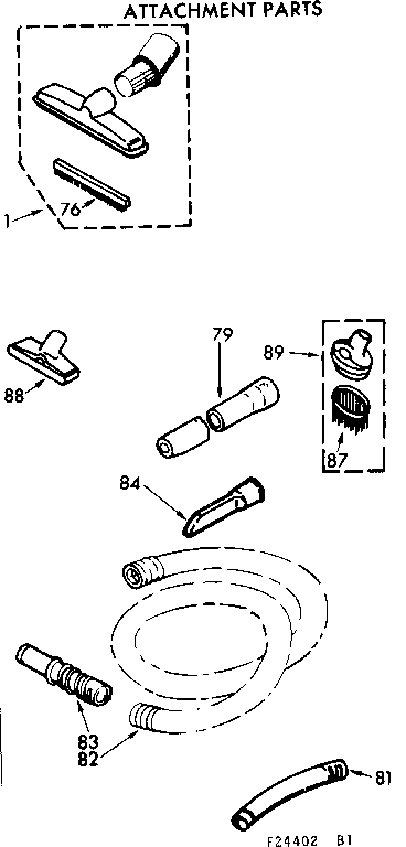 Attachment Parts Diagram and Parts List for 11624402  Kenmore Filters & Accessories