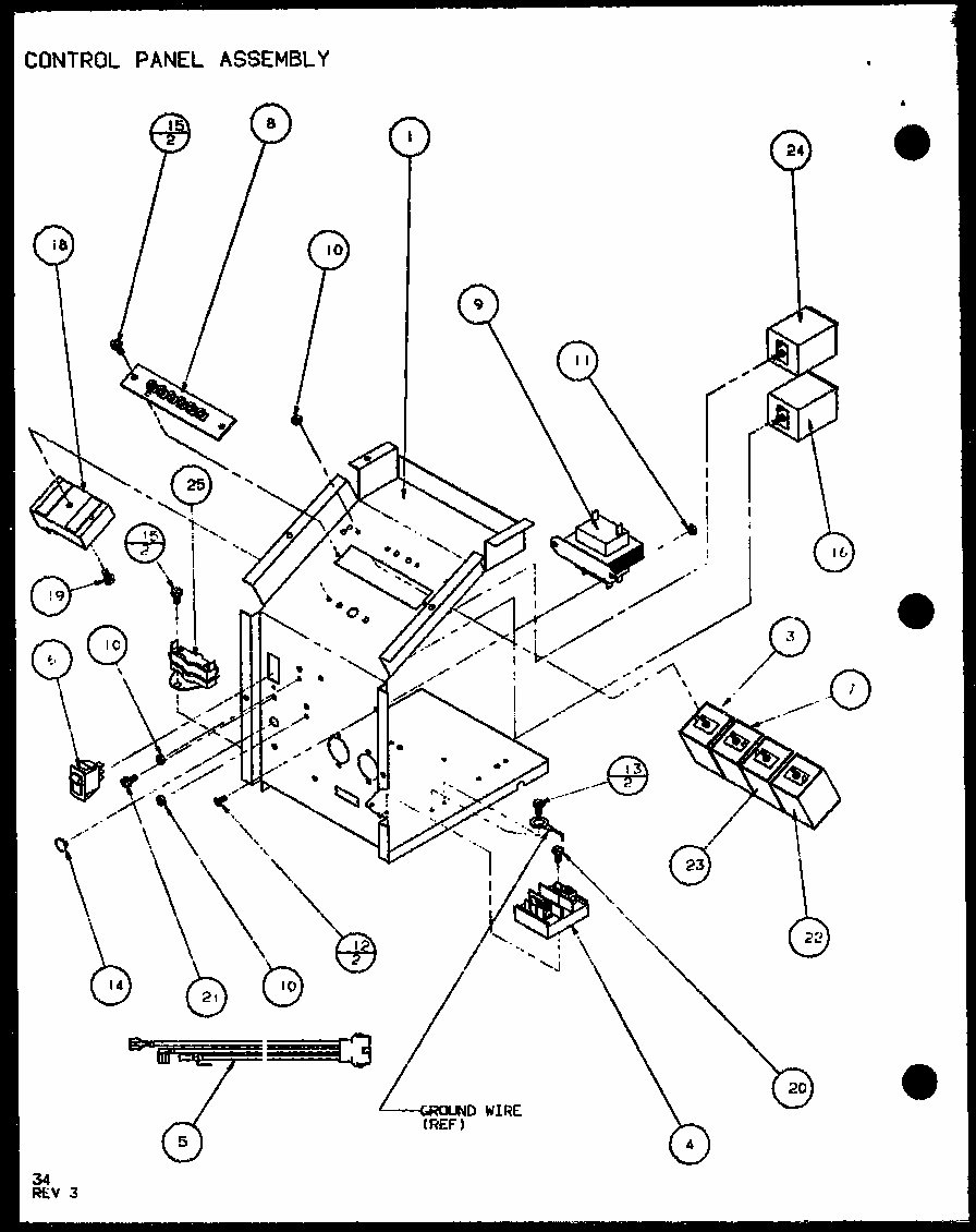 Control Panel Assembly (pth09300er/p9812608r) (pth09400er/p9872108r) Diagram and Parts List for PTH12300ER P9812615R Amana Air Conditioner