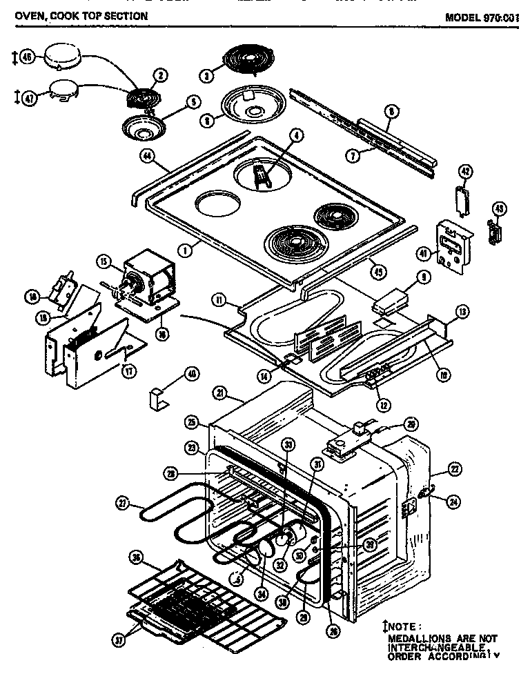03 - OVEN Diagram and Parts List for 970001  Maytag Range