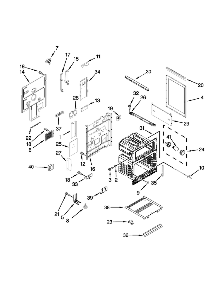 Chassis Parts Diagram and Parts List for MET8720DE01  Maytag Range
