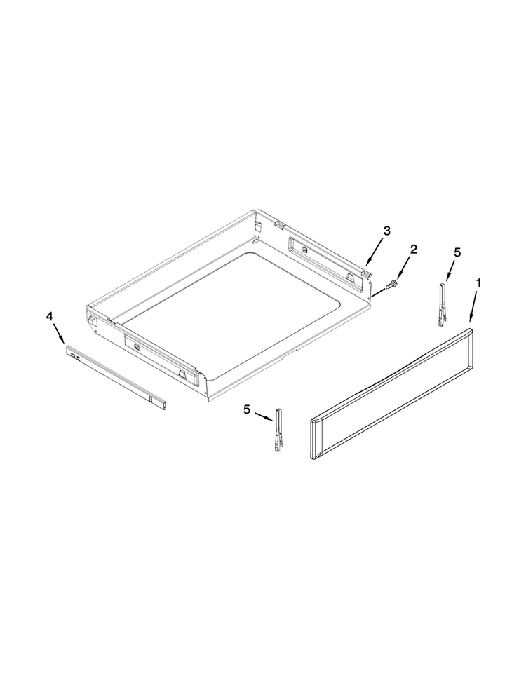 Drawer Parts Diagram and Parts List for MER8800DH0  Maytag Range