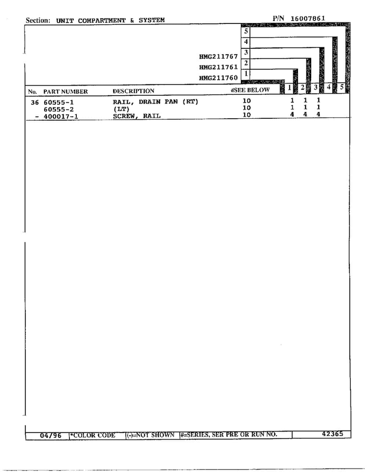 Unit Compartment/system Page 3 Diagram and Parts List for HMG211760  Admiral Refrigerator