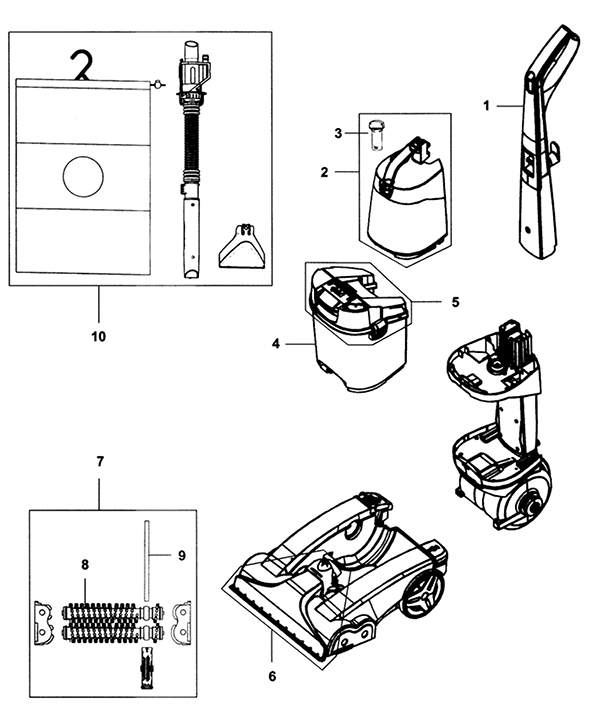 Diagram Diagram and Parts List for FH51000  Hoover Steamer