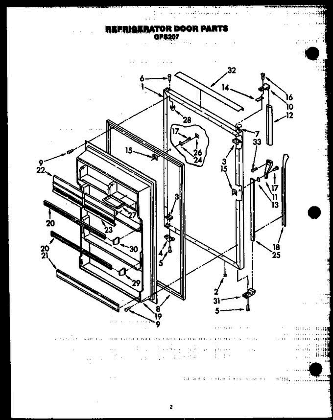 06 - Ref Door Parts Diagram and Parts List for GFS207 MN02 Amana Refrigerator
