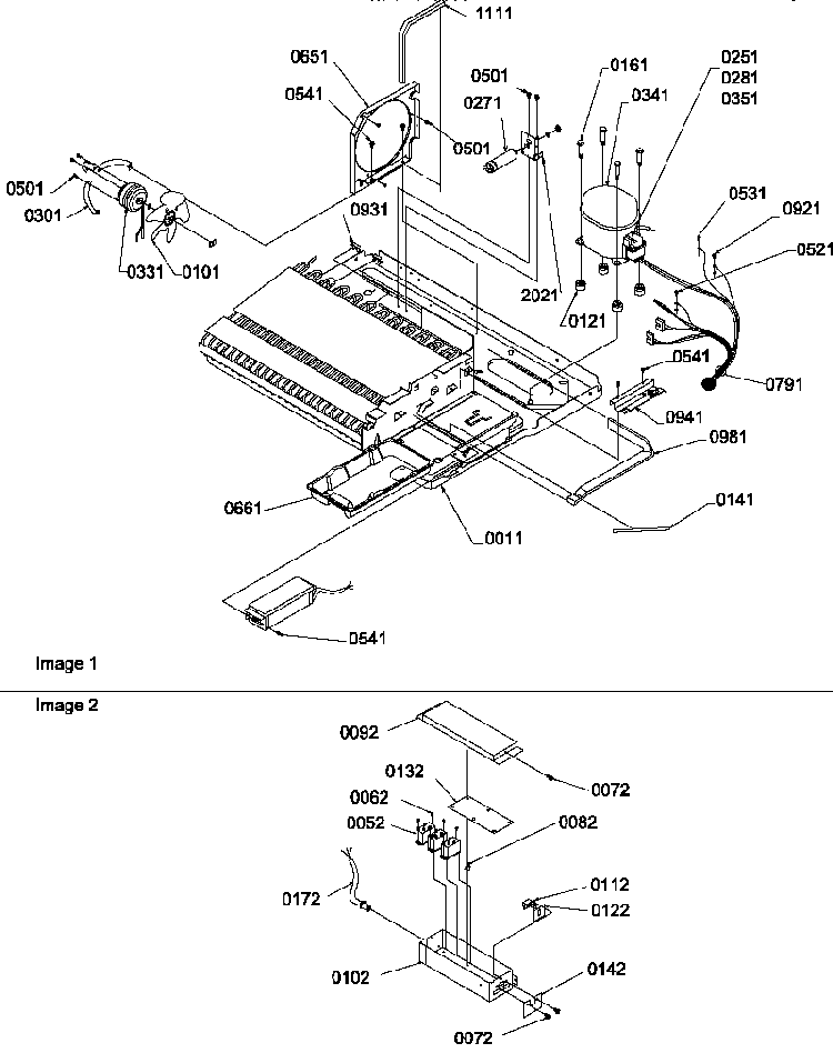 Machine Compartment Diagram and Parts List for SRDE520TBW-P1312402WW  Amana Refrigerator