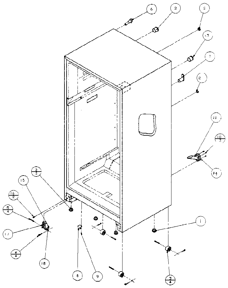 Cabinet Parts Diagram and Parts List for 85861-P1117302W  Amana Refrigerator