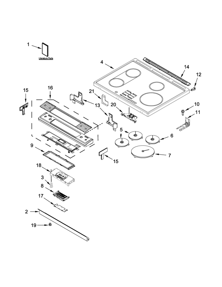 Cooktop Parts Diagram and Parts List for JIS1450DP0  Jenn-Air Range
