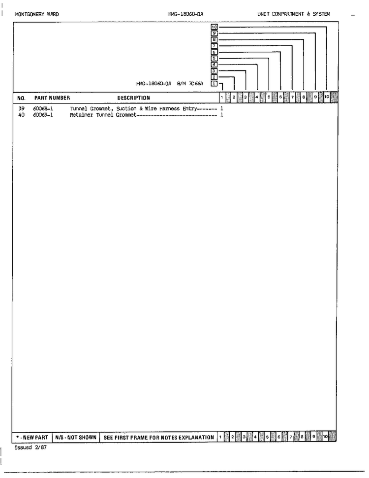 Unit Compartment/system Page 3 Diagram and Parts List for 18060-0A  Admiral Refrigerator