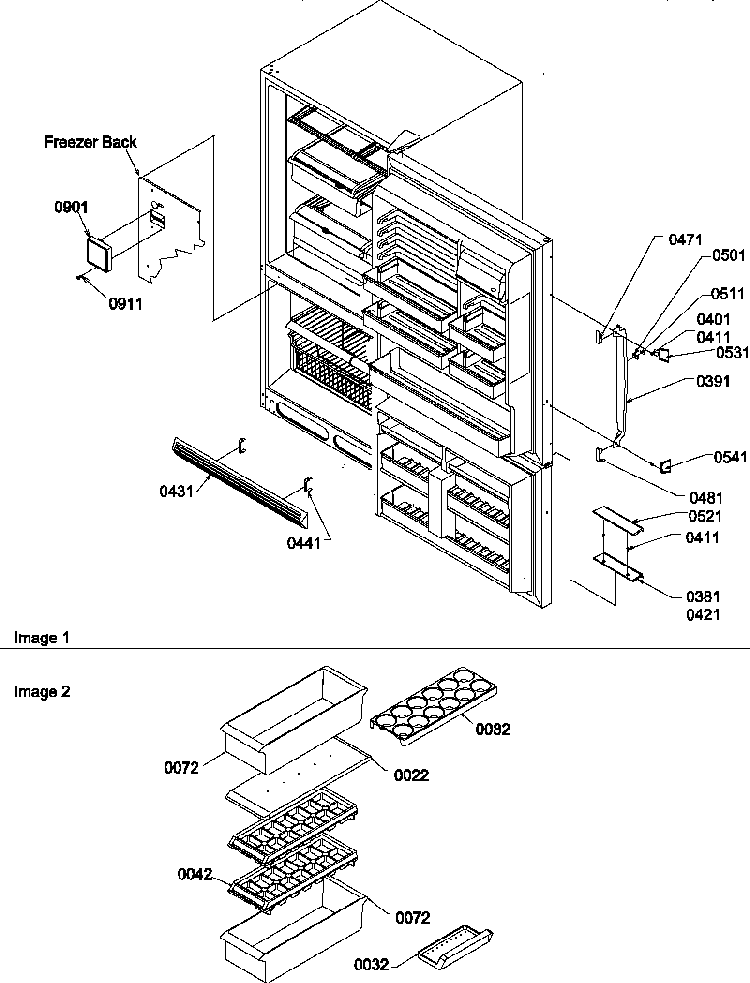 Door Handles & Accessories Diagram and Parts List for BG20TL-P1196510WL  Amana Refrigerator