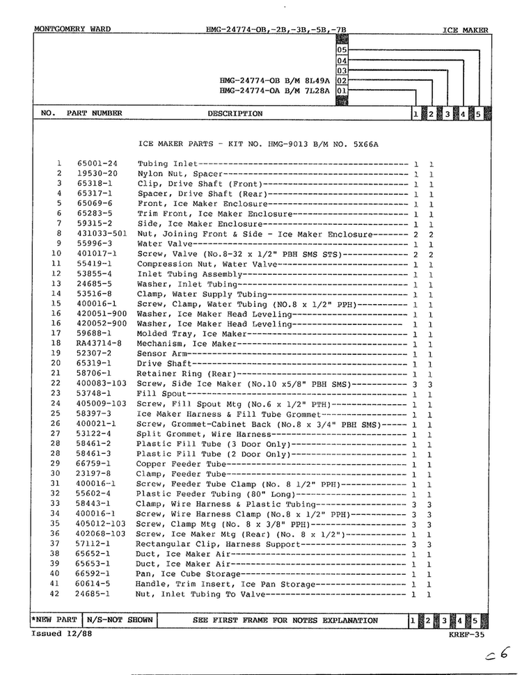 Ice Maker Page 2 Diagram and Parts List for 2477AB  Admiral Refrigerator