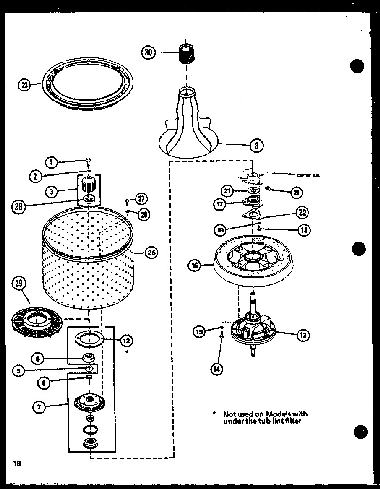Section 7 Diagram and Parts List for LW3903W P1110506W Amana Washer