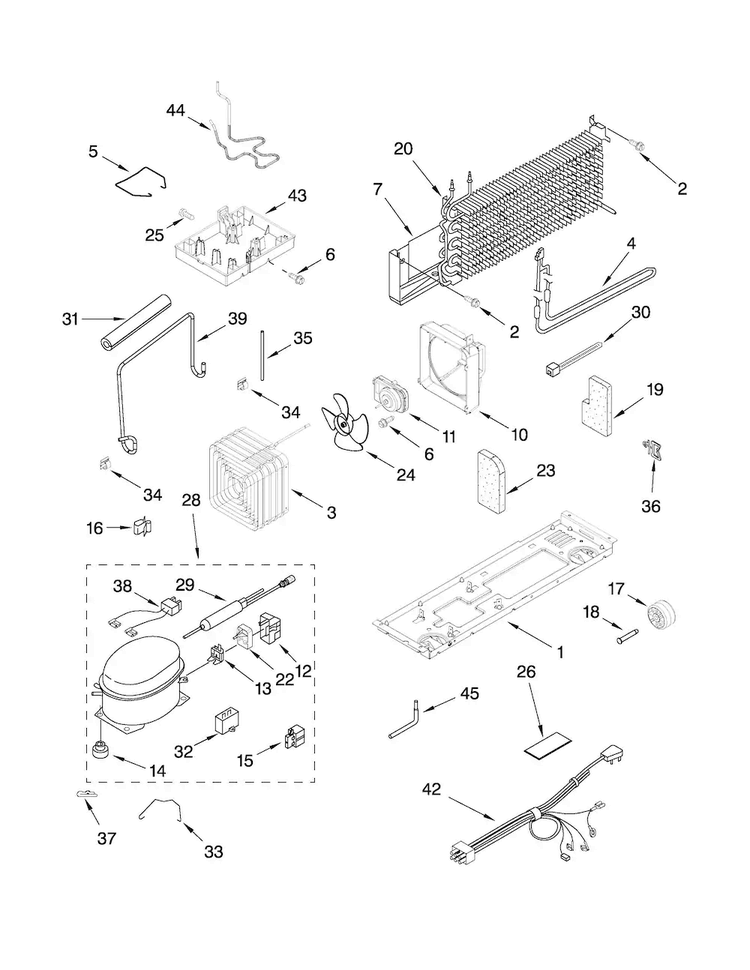 Unit Parts Diagram and Parts List for ATF1822MRB00  Amana Refrigerator