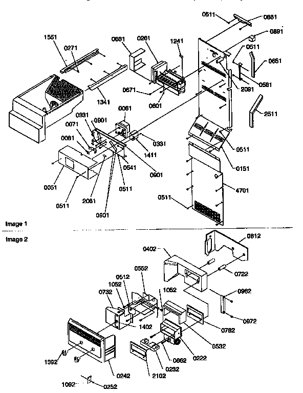 Ice Maker/control Assembly Diagram and Parts List for 57085-P1190813WE  Amana Refrigerator