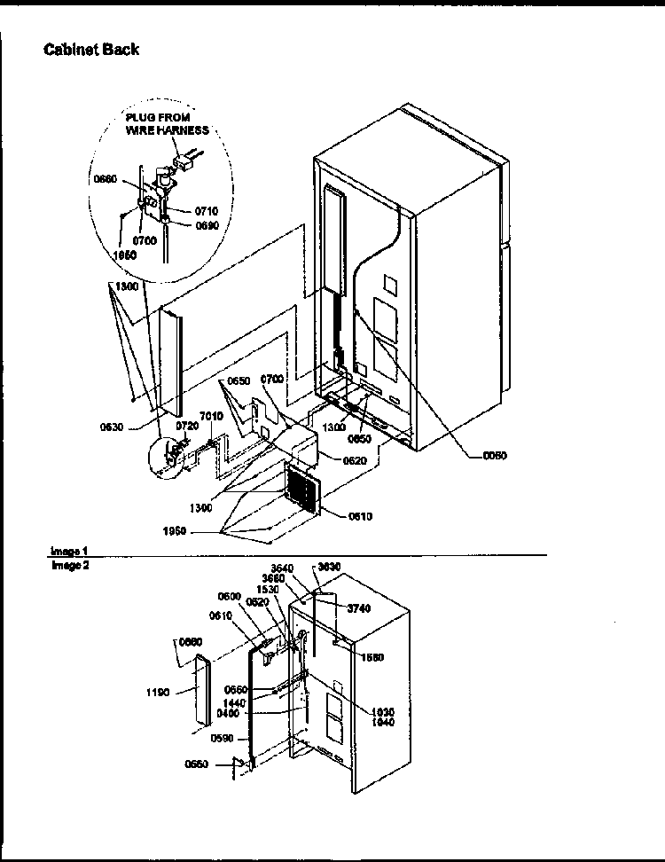 Cabinet Back Diagram and Parts List for TRI18TL-1303202WL  Amana Refrigerator
