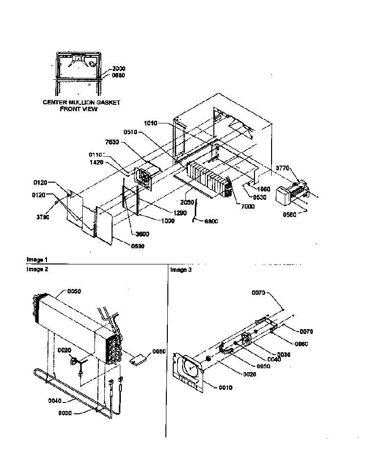 Evaporator And Fan Motor Assemblies Diagram and Parts List for THI18TW-P1302401WW  Amana Refrigerator