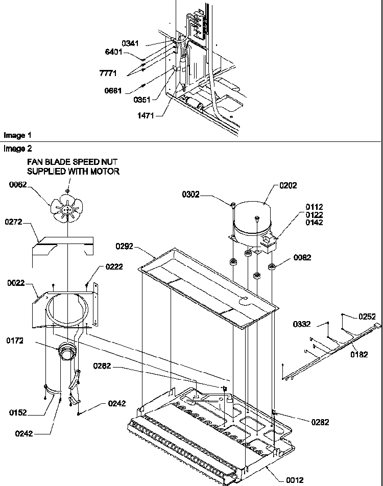 Machine Compartment Diagram and Parts List for TM18VW-P1305902WW  Amana Refrigerator