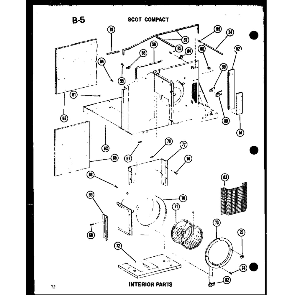 Interior Parts (11-5j/P54336-67r) 2 Diagram and Parts List for 113-5N P54975-61R Amana Air Conditioner