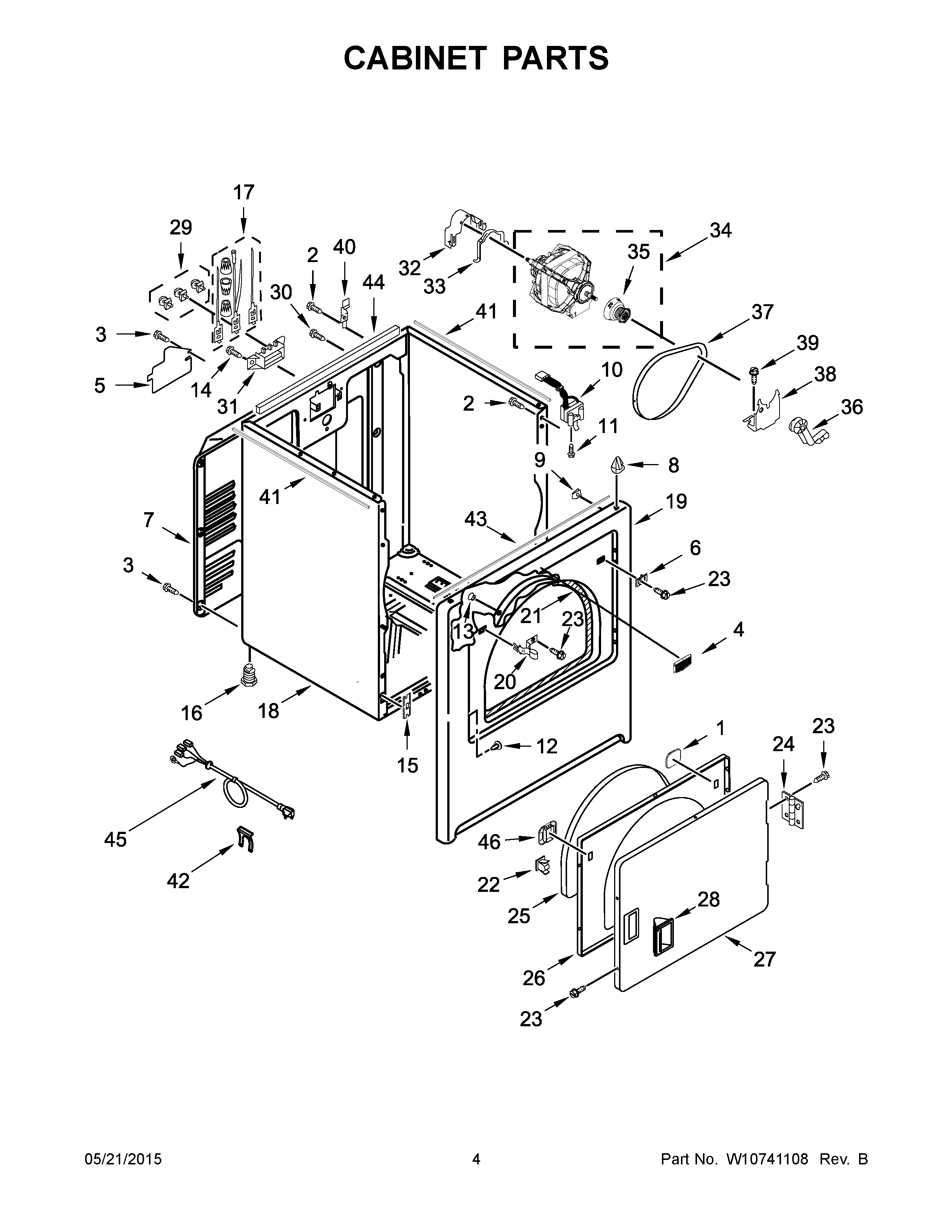 03 - CABINET PARTS Diagram and Parts List for YMEDX6STBW0  Maytag Dryer