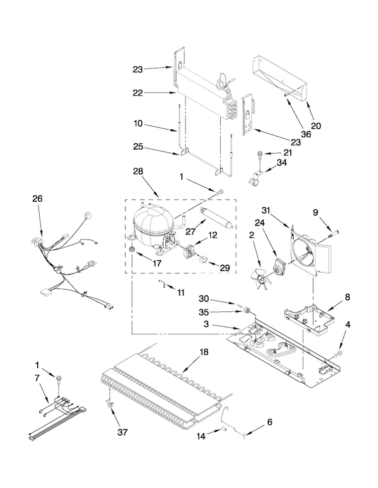 Unit Parts Diagram and Parts List for MBR1957WES2  Maytag Refrigerator