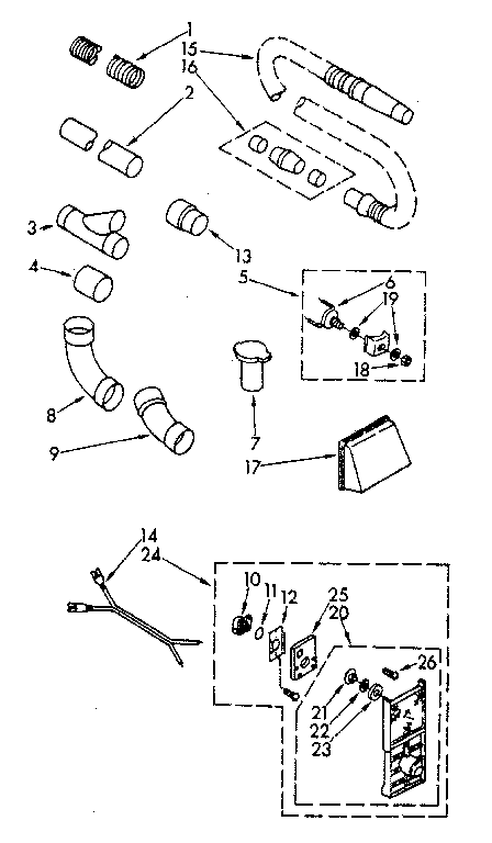 Installation Parts Diagram and Parts List for 11640271  Kenmore Central Vacuum